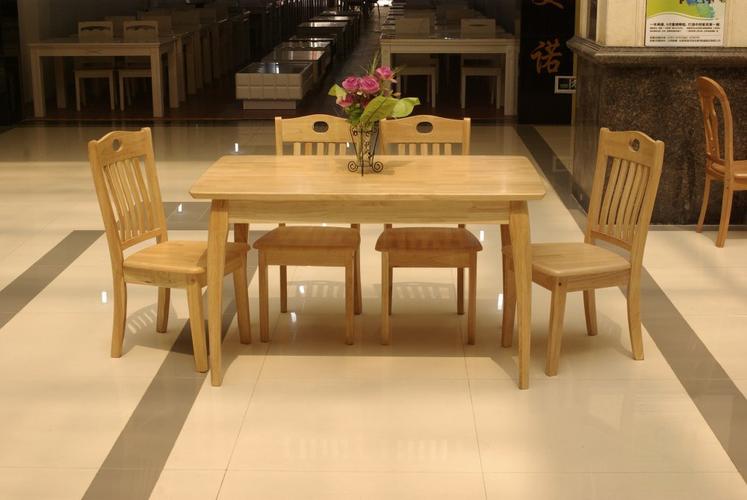 厂家直销 实木餐桌 西餐桌 长方形 现代简约 原木色 橡胶木 609